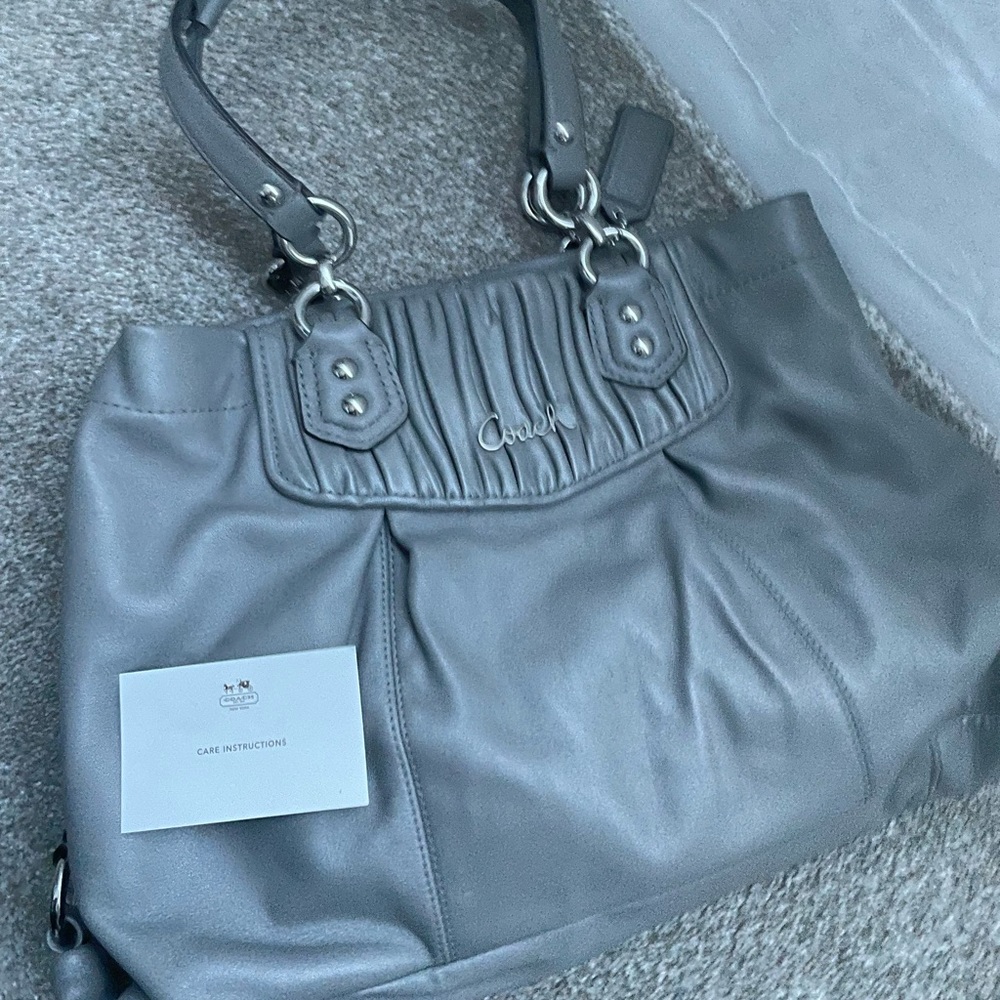 Authentic gray Coach purse